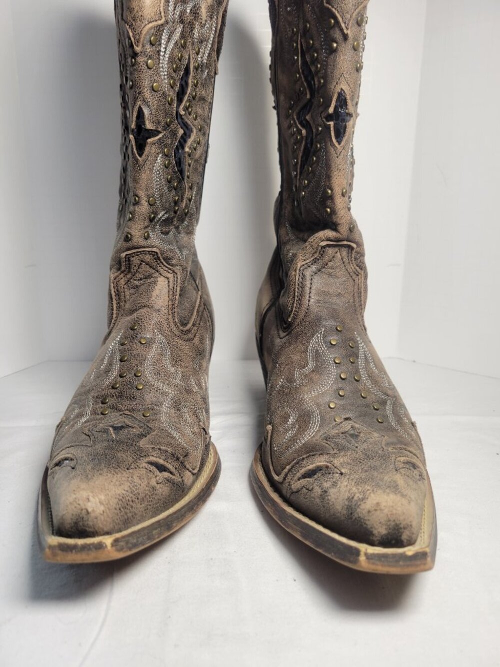 Laredo Lucretia Studded Leather Western Cowboy Boots Women's 9.5M - Picture 7 of 15